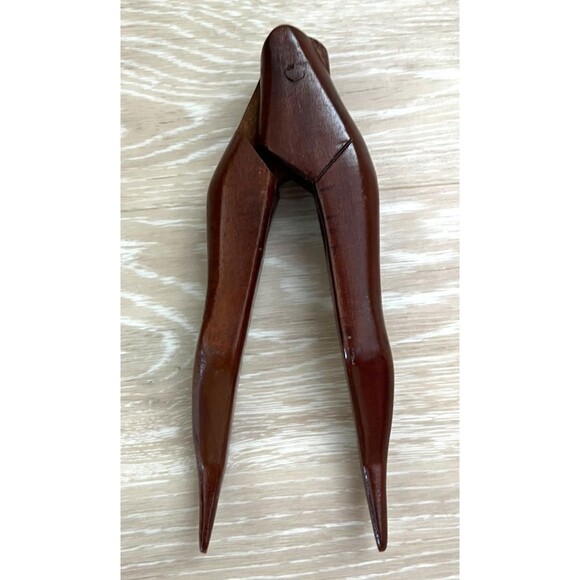 Vintage Wooden Nutcracker Shaped Like Legs Kitsch Rustic Wood Kitchen/Bar - Picture 1 of 7